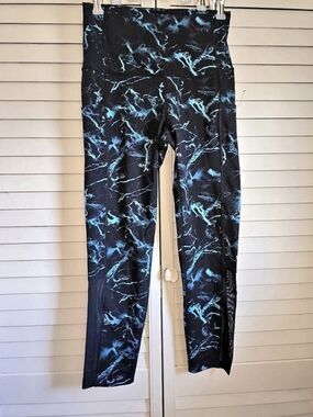 BSP Abstract Print Leggings in Black & Blue Size Medium